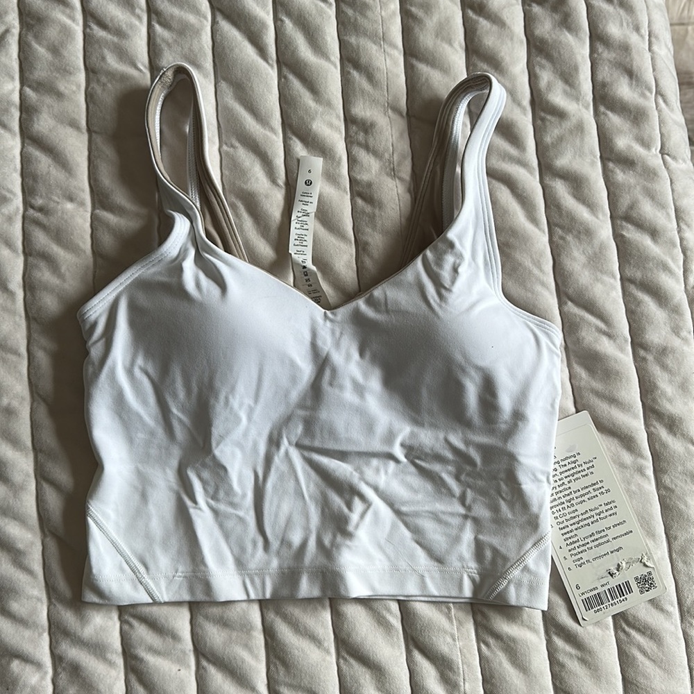 Lululemon Align Tank Women’s Workout Tank cropped White Size 6 NEW WITH TAGS